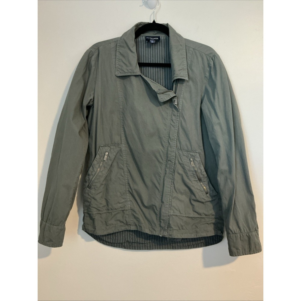 Splendid Womens Palomar Poplin Jacket Army Green‎ Utility Moto Jacket Size S